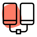 Multiple cell phone connected to each other for cloning icon