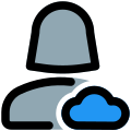 Cloud computing engineer with advance support layout icon