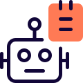 Advanced robot with automation Technology for taking notes icon