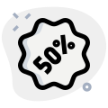 Huge discount coupon stickers in shopping malls icon