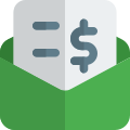 Mail invoice for digital payment receipt amount icon