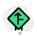 Side road to front joining the intersection icon