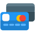 Credit card payment for shopping at mall with easy EMI plans icon