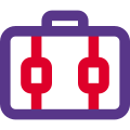 Job Working suitcase isolated on a white background icon