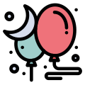 外部气球夜间派对 flatart-图标-lineal-color-flatarticons-1 icon