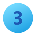 Circled 3 icon