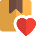 Heart shape on a shipping Box with favorite location delivery icon