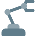 Robotic hand for industrial uses isolated on a white background icon