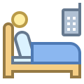 침대에 전화 icon