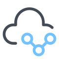 Simbolo di condivisione del cloud icon