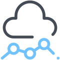 Grafico a linee cloud icon