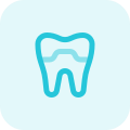 Dental crown with capping of a tooth or isolated on a white background icon