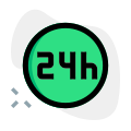 24 hour service on round the clock available icon