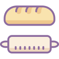 Pan y rodillo icon