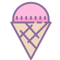 Cône de crème glacée rose icon
