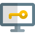 Computer system locked with a passcode heavy authentication protocol icon
