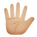 mano con le dita allargate, carnagione medio-chiara icon