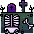 cimetière-externe-halloween-justicon-lineal-color-justicon icon
