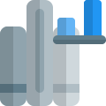 Books on bar graph sales isolated on a white background icon