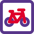 Bicycle lane sign on a road for safety of the pedestrian icon