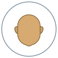 Пользователь в кружке тип кожи 5 icon