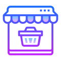 Shopping bag di negozio online icon