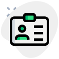 Employee identity card authentication with photo profile icon