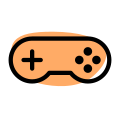 Simple game controller with buttons for actions icon