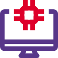 How speed microprocessor in a desktop computer icon