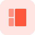 Box with sides sectioned in parts layout icon