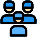 Staff members for the hotel room service icon