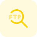 Search file from FTP server application isolated on a white background icon