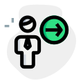 Businessman with a right direction arrow indication icon