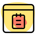 Notes on a web browser with the reminder alert facility icon