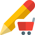 Buy a new pencil from online retailer e-store website icon