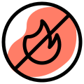 No fire or sparked warning for the fire catching prone area icon