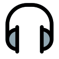 Professional grade music headphone with large cup support icon