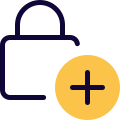 Add an authentication security protection Isolated only white background icon