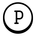 带圆圈的P icon