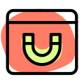 Web magnet as a concept of attactive wensite icon