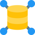 Backup hosted network of an medium size enterprise network icon