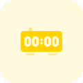 Digital clock with midnight time - New Year alert icon