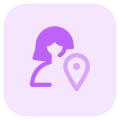 Online location of a user working globally icon