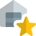 Warehouse with star logotype - favorite storage unit icon