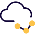 Infographics detail stored on cloud storage system icon