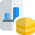 Bar chart archive storage on local server icon