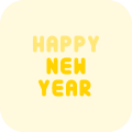 Happy new year text message for sharing icon
