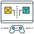 外部ゲーム-ゲーム デザイン-フラティコン-線形カラー-フラット アイコン icon