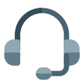 Professional headphones for telecalling another chat support device icon