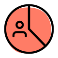 Analytic pie chart for election polling result statistics icon